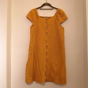 *MADEWELL* Yellow-orange cap-sleeve dress